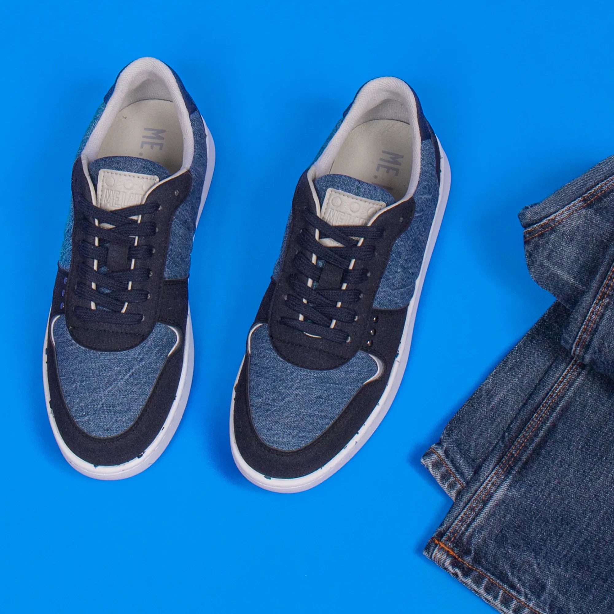 Evan Upcycled Denim Sneakers ✔ ME.LAND