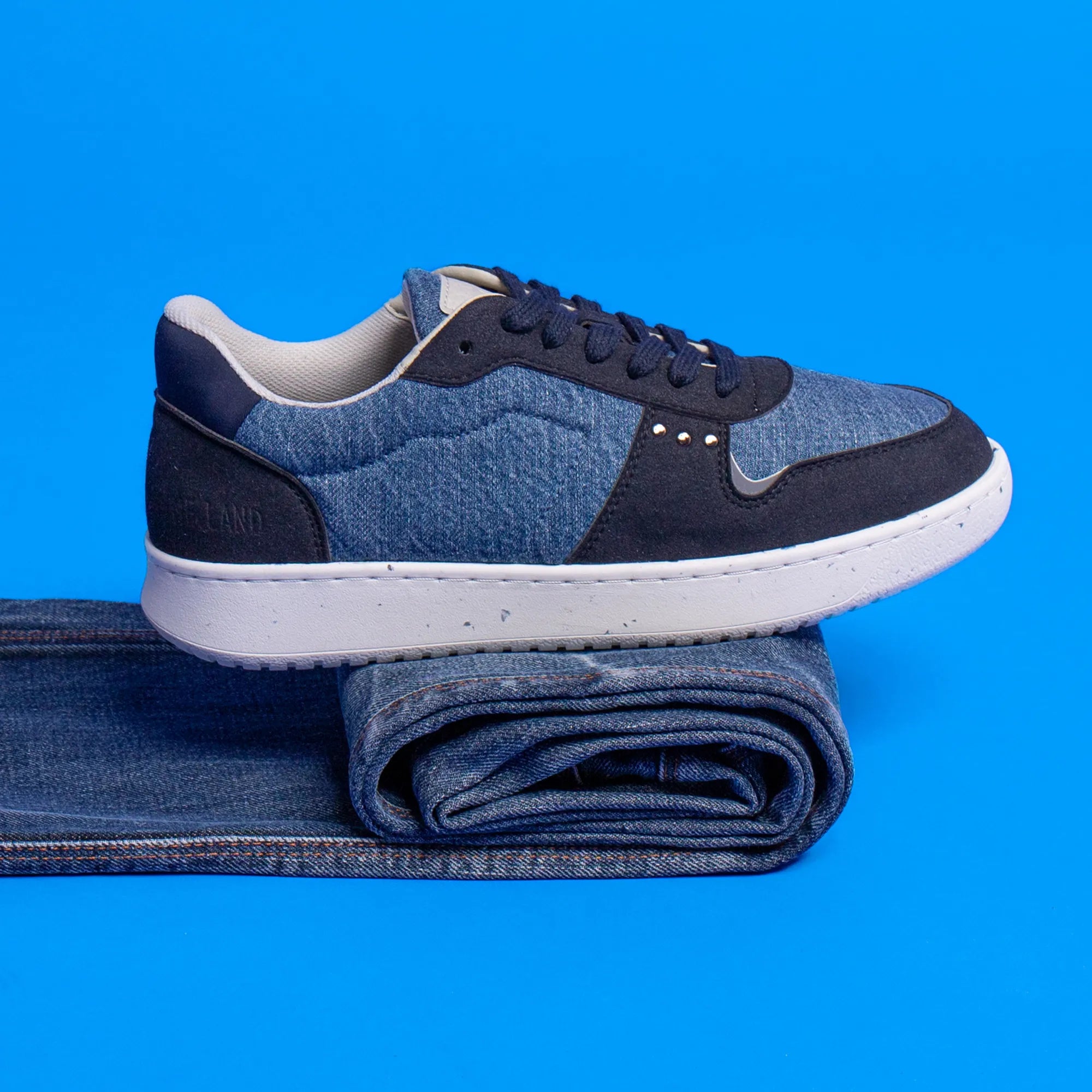 Evan Upcycled Denim Sneakers ✔ ME.LAND
