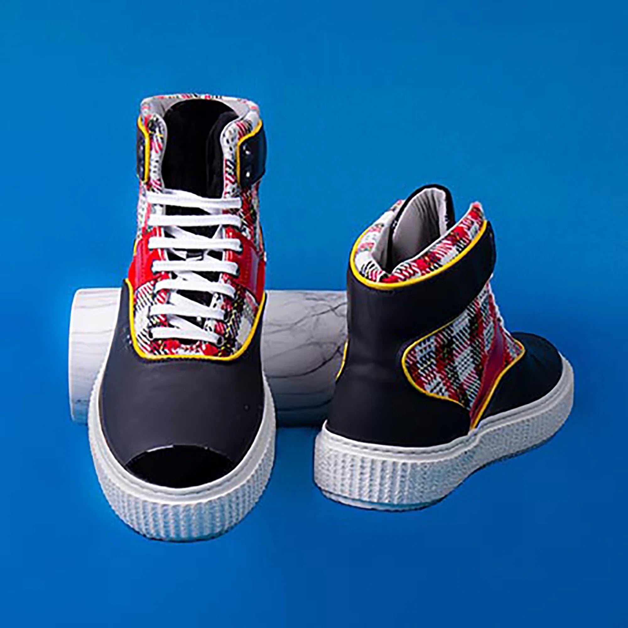 ME.LAND Tartan and black high top HEAKER sneaker ladies