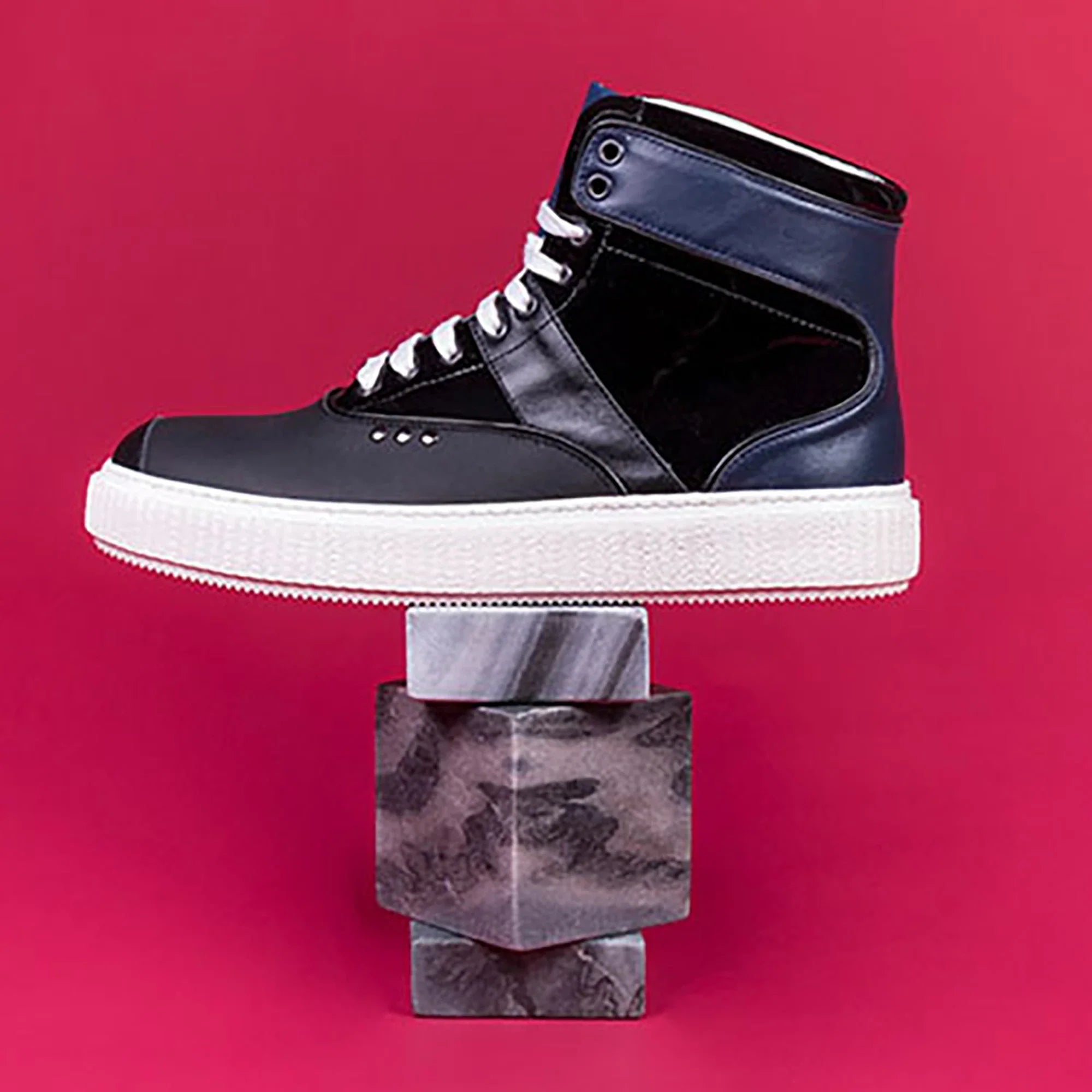 ME.LAND Black and blue high top HEAKER sneakers top