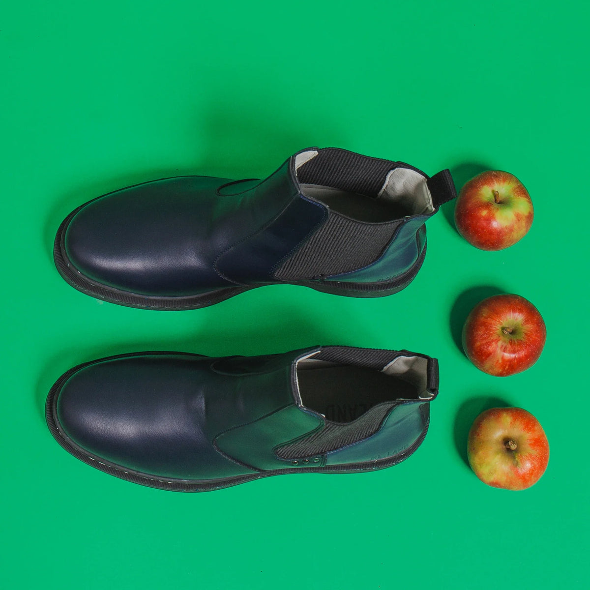 Blue and black apple leather chelsea boots ✔ ME.LAND