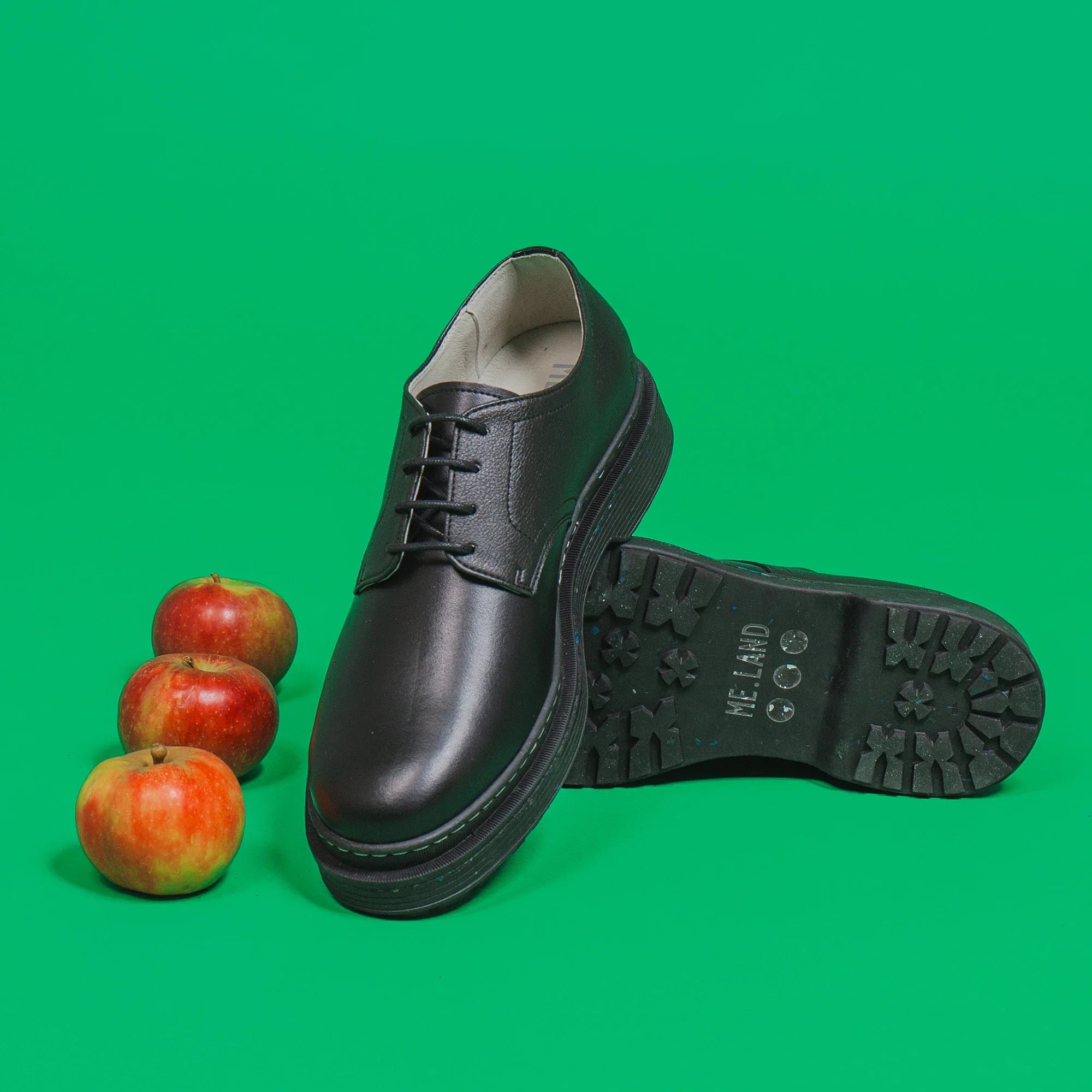 Black apple leather LANDER derby ✔ ME.LAND