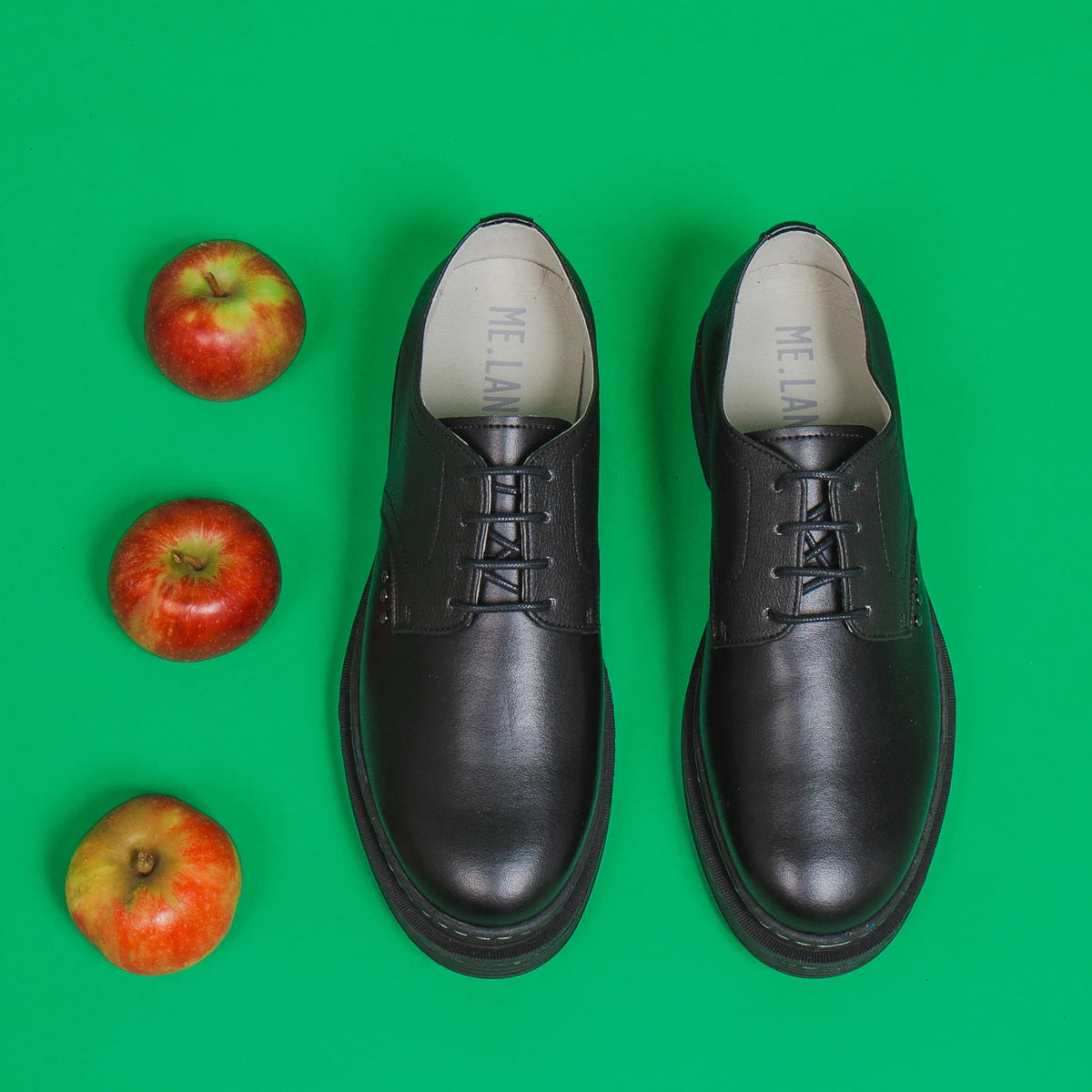 Black apple leather LANDER derby ✔ ME.LAND
