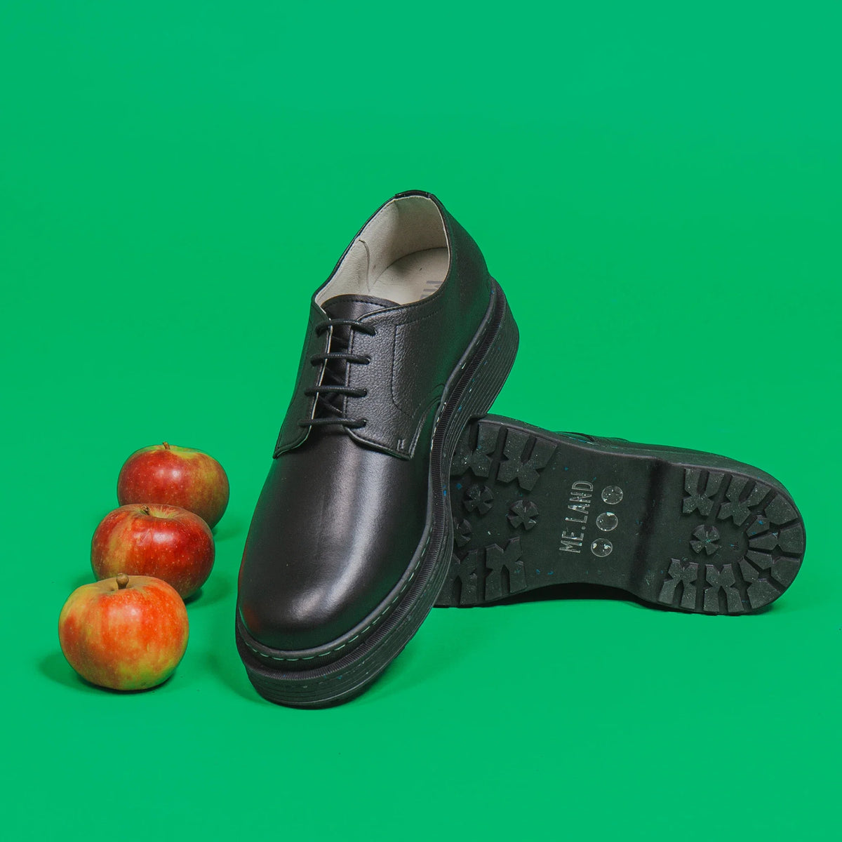 Black apple leather LANDER derby ✔ ME.LAND
