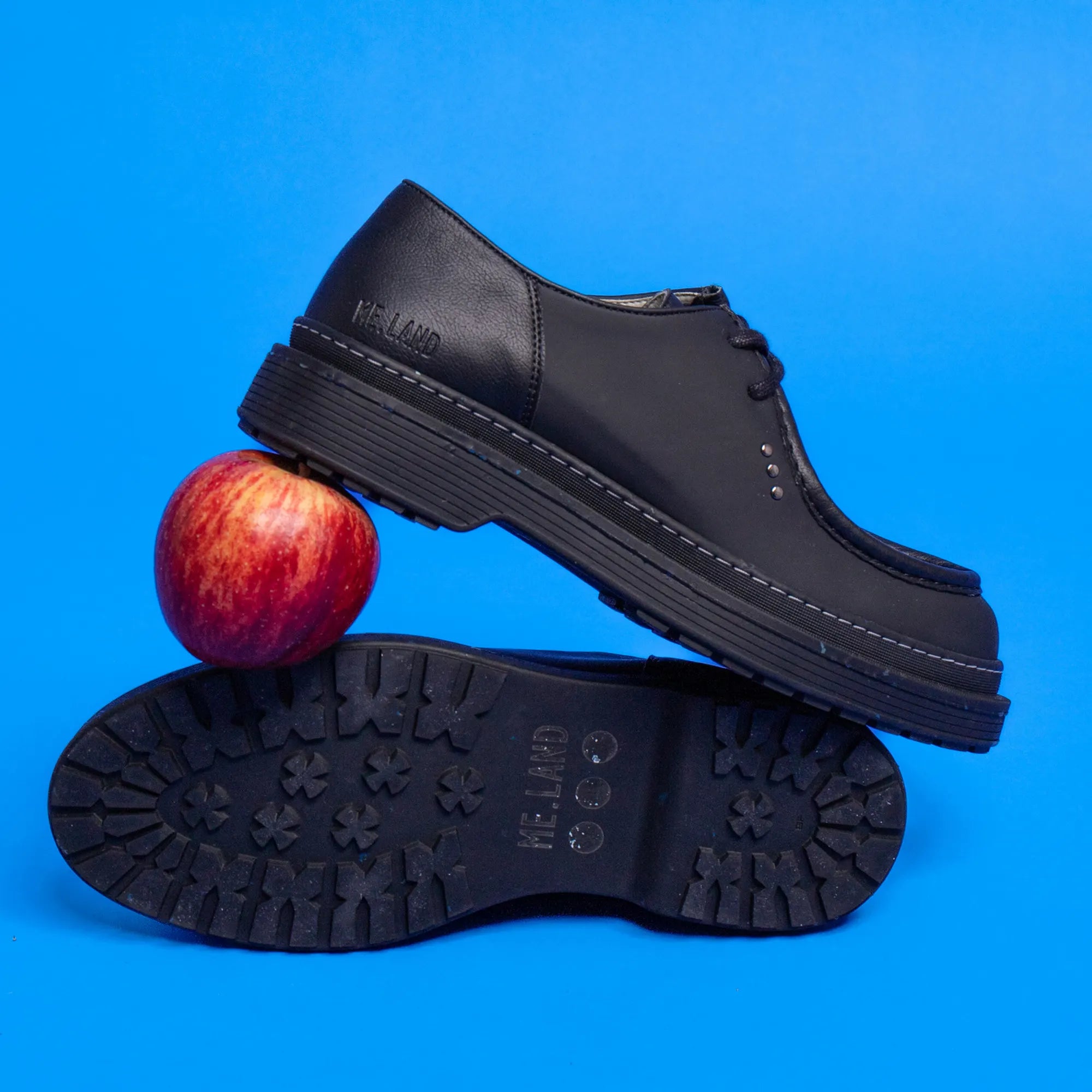 Black apple leather RANDO derby ✔ ME.LAND