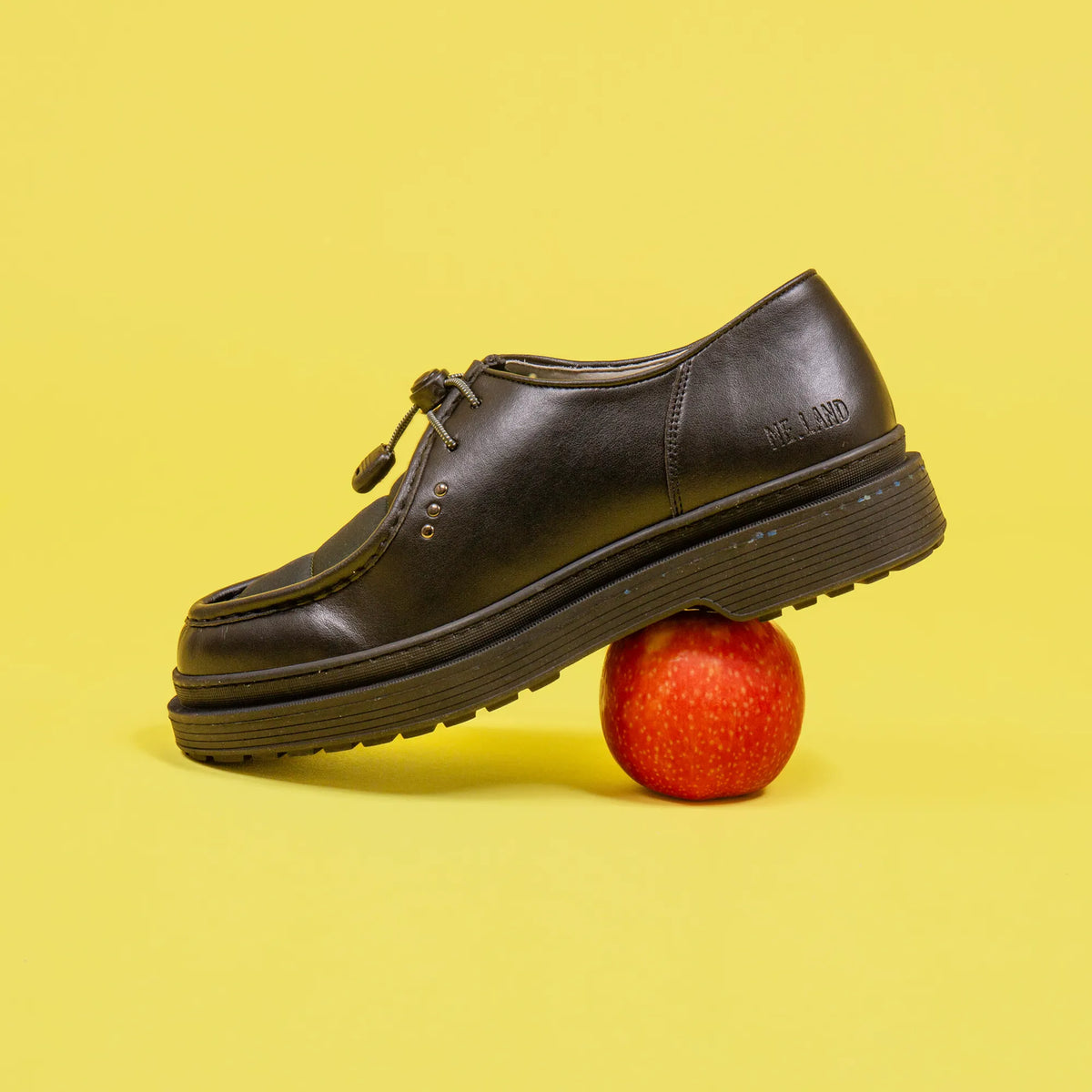 Black Apple Leather and Dark Green Nylon Vegan Rando Derby