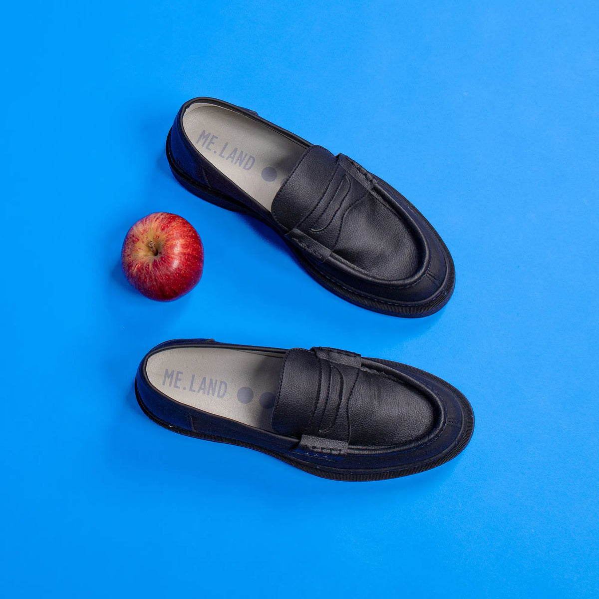 Black apple leather Loafer ✔ ME.LAND