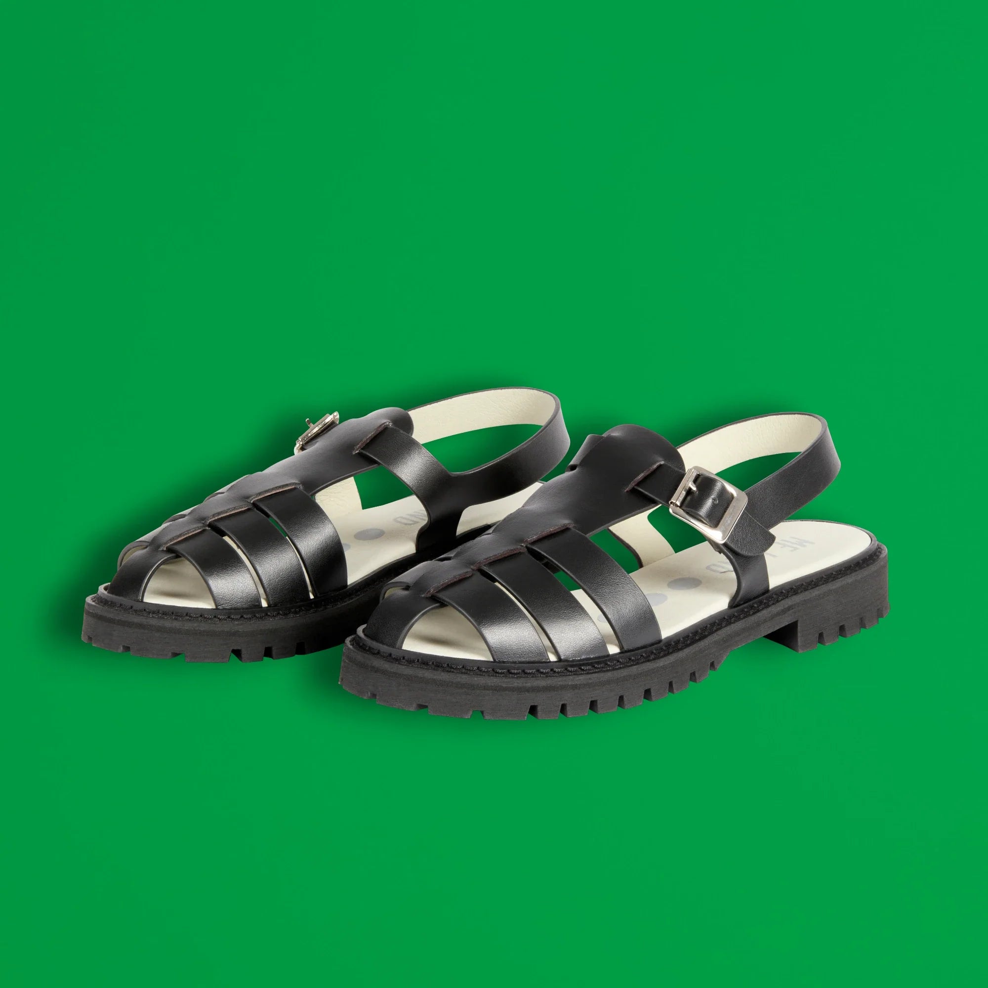 Black apple leather Sandals ✔ ME.LAND