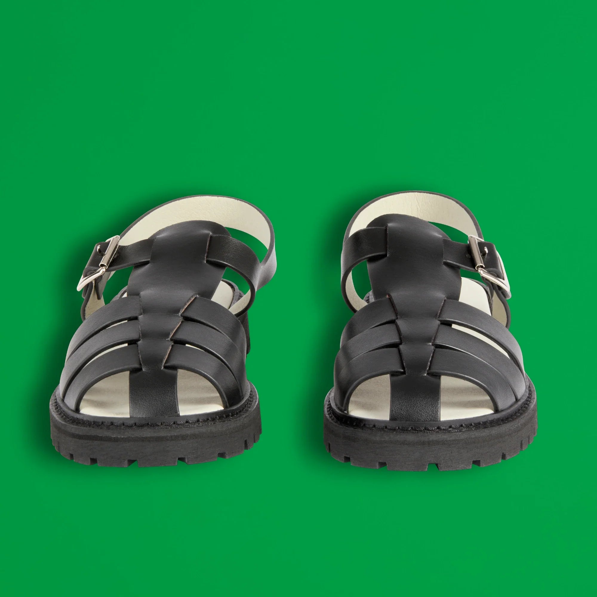 Black apple leather Sandals ✔ ME.LAND