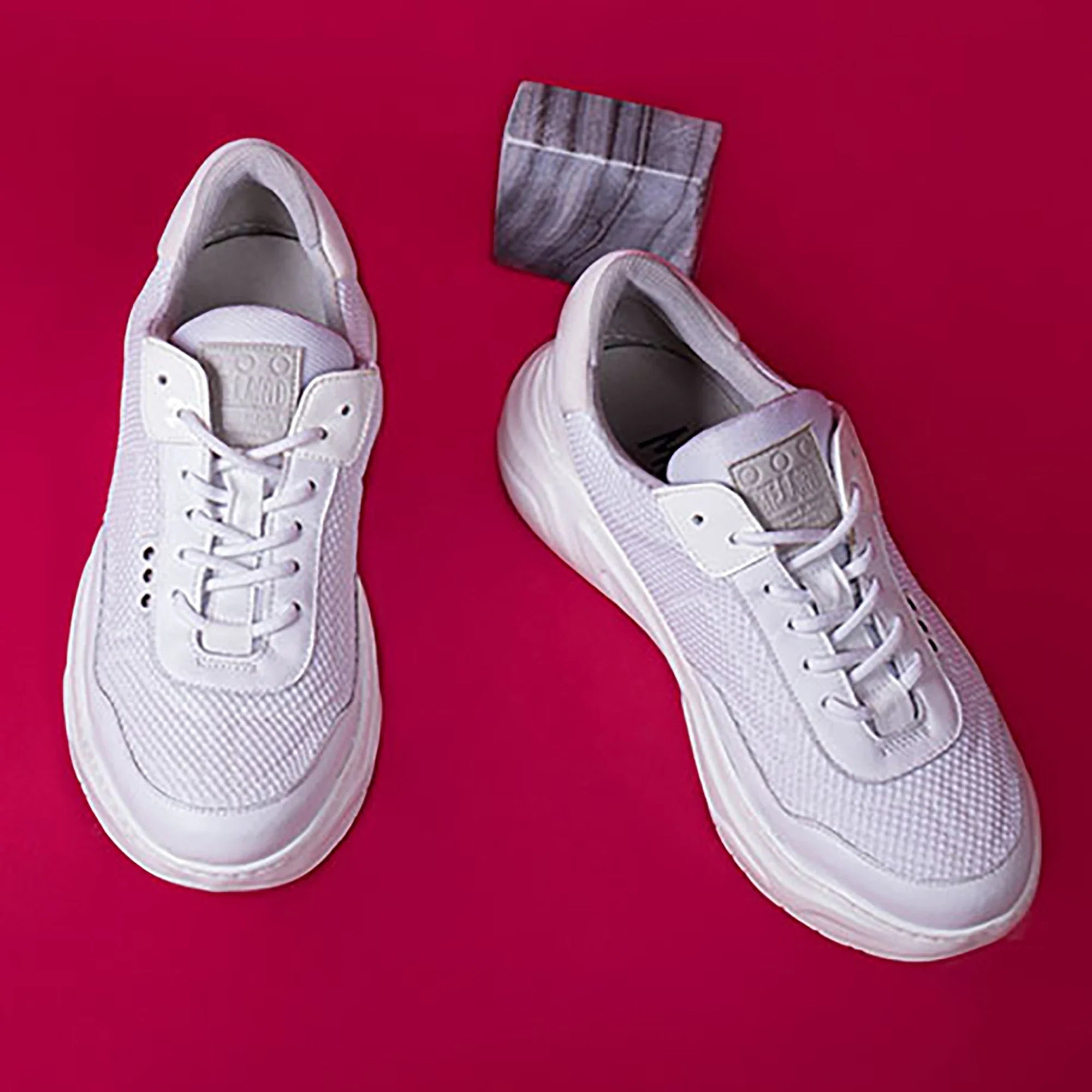 ME.LAND White recycled nylon DEBUT sneaker side view