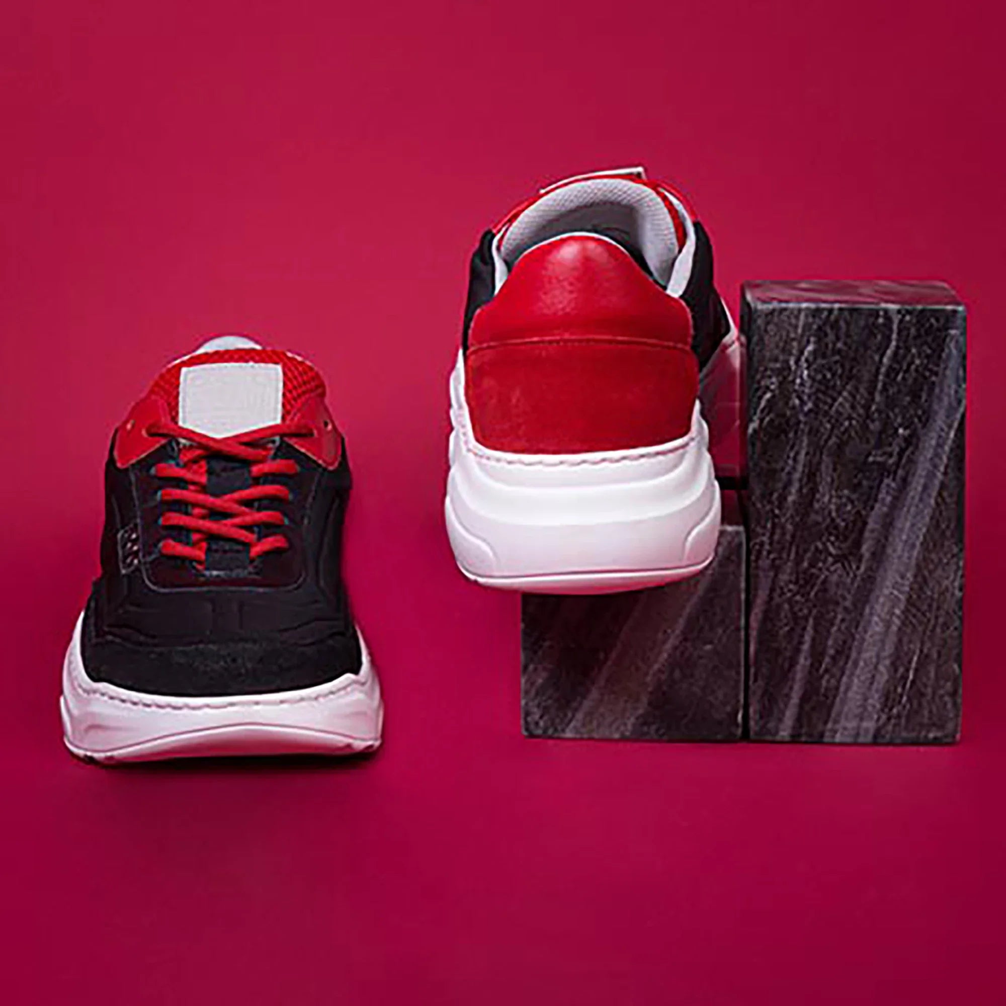 ME.LAND Black and red recycled nylon DEBUT sneaker ladies