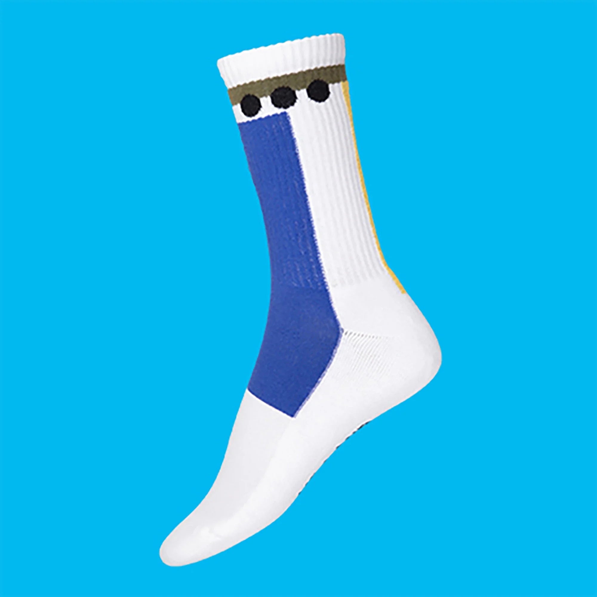 White geometrical organic cotton sport socks ✔ ME.LAND