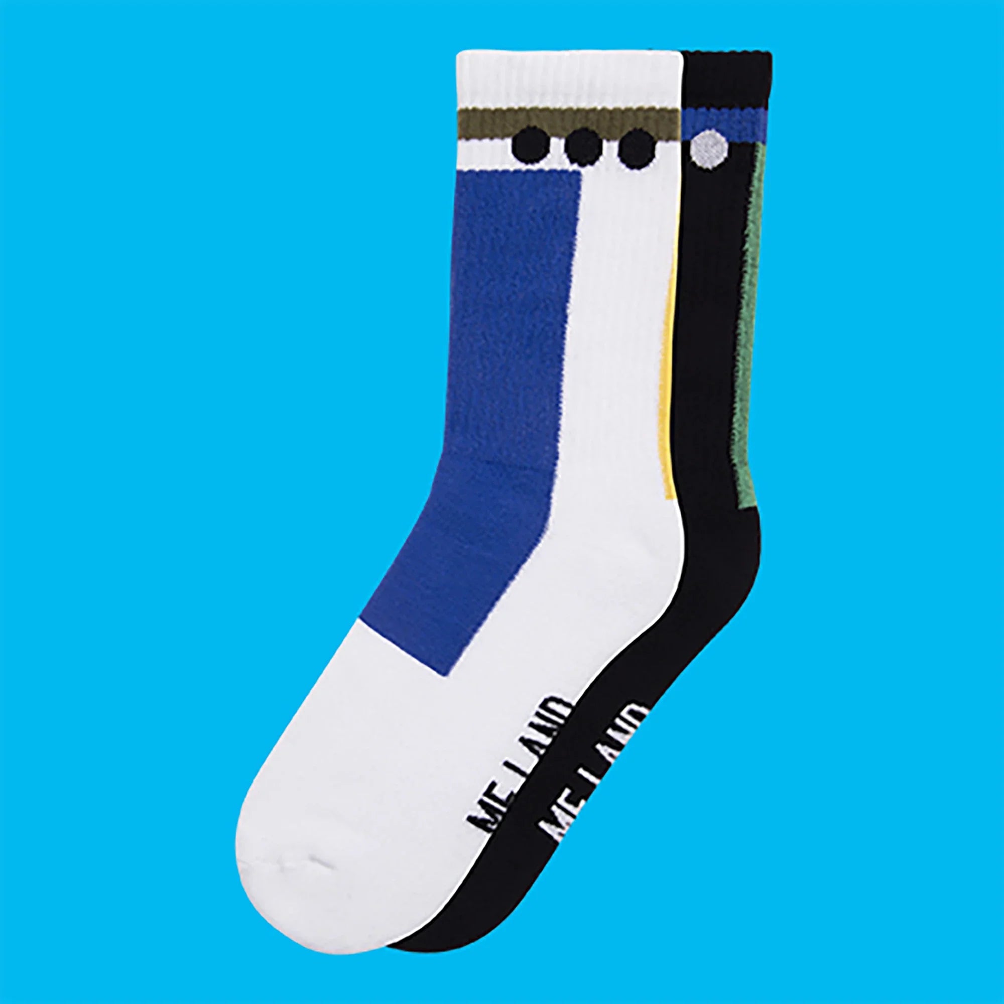 Duo Pack geometrical organic cotton sport socks ✔ ME.LAND