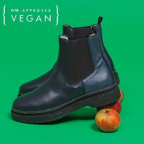 Chelsea Boots en cuir de pomme bleu et noir