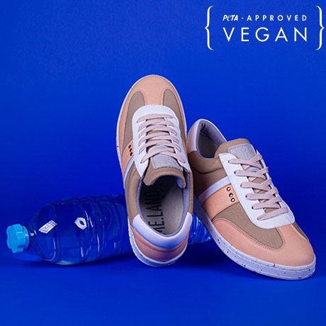 Trolley Overvåge Bedrift ME.LAND VIVACE 100% vegan and recycled sneaker in pink, beige and white |  ME.LAND